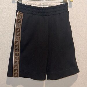 Fendi Kids Side Snap Track Shorts - Size 4